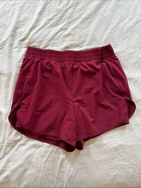 Avia Deep Red Athletic Shorts with Elastic Waist